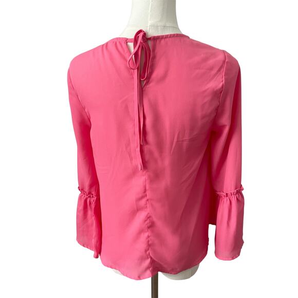 Francescas Mi Ami NWT Ruffle Boho Bell Sleeve Top Sz S - Picture 3 of 5